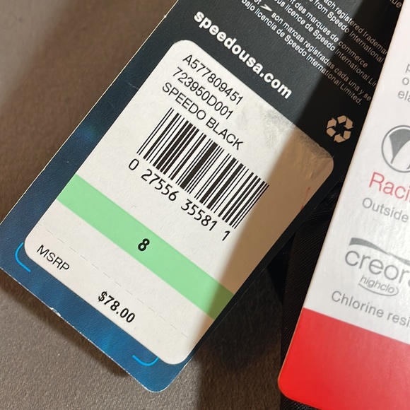 Speedo Women’s Black Size 8 One Piece Swimsuit - Picture 4 of 4